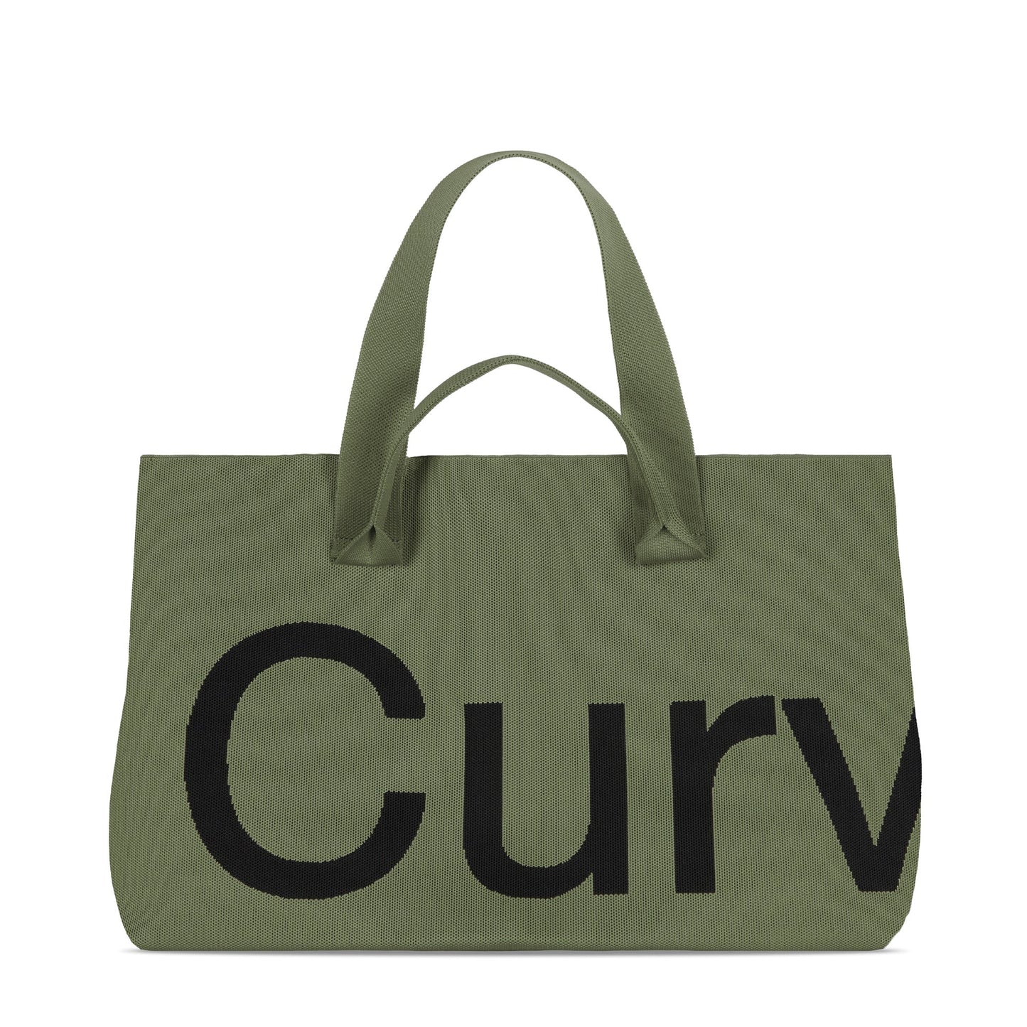 Curve Knit Olive/Black Two Tone Tote Bag