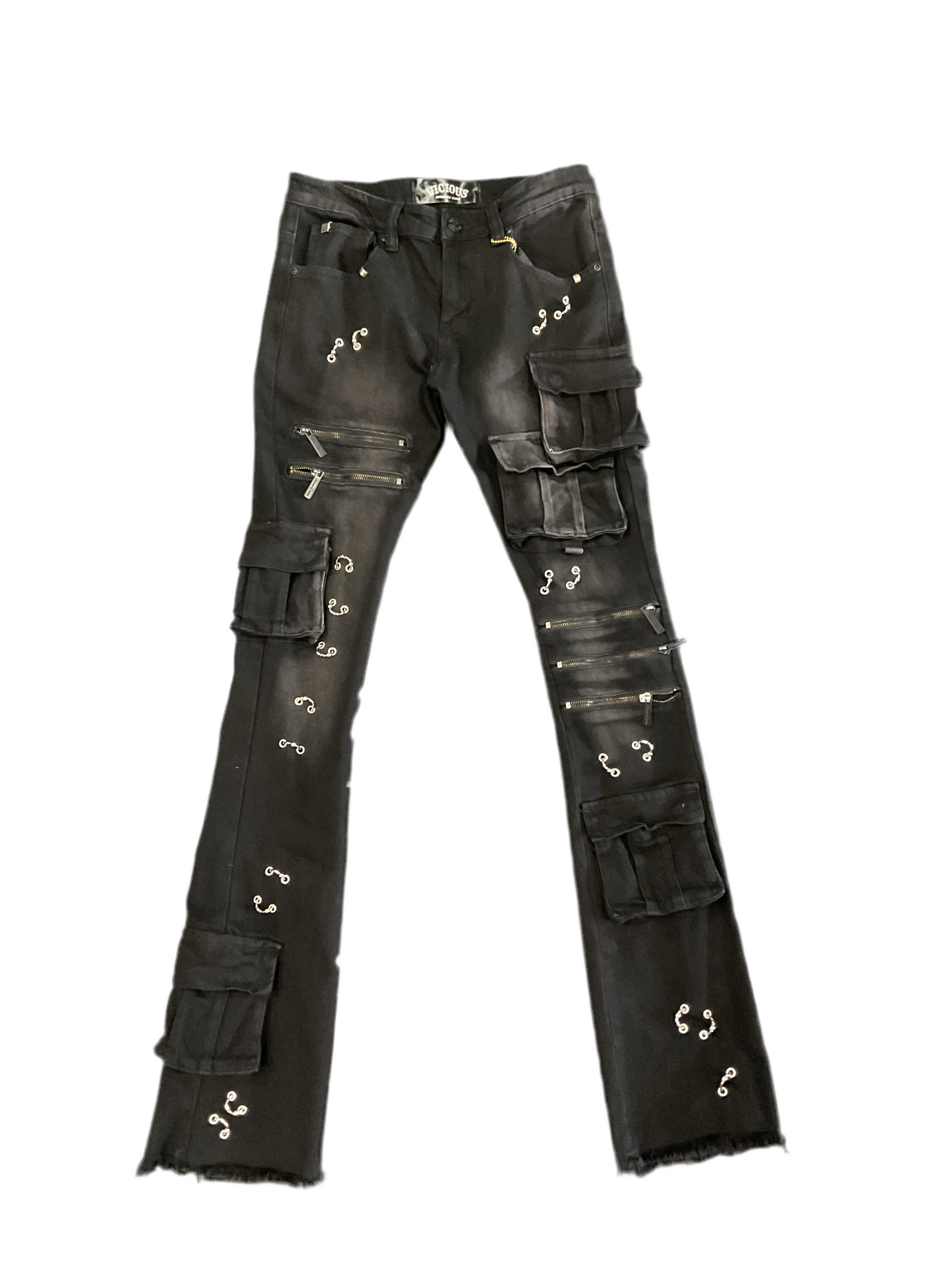 Vicious Black Zipper Denim