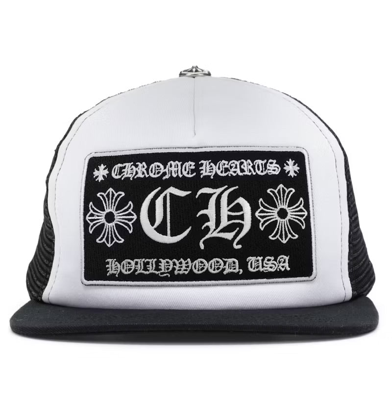 Chrome Hearts Fuck Hollywood White Black Trucker Cap