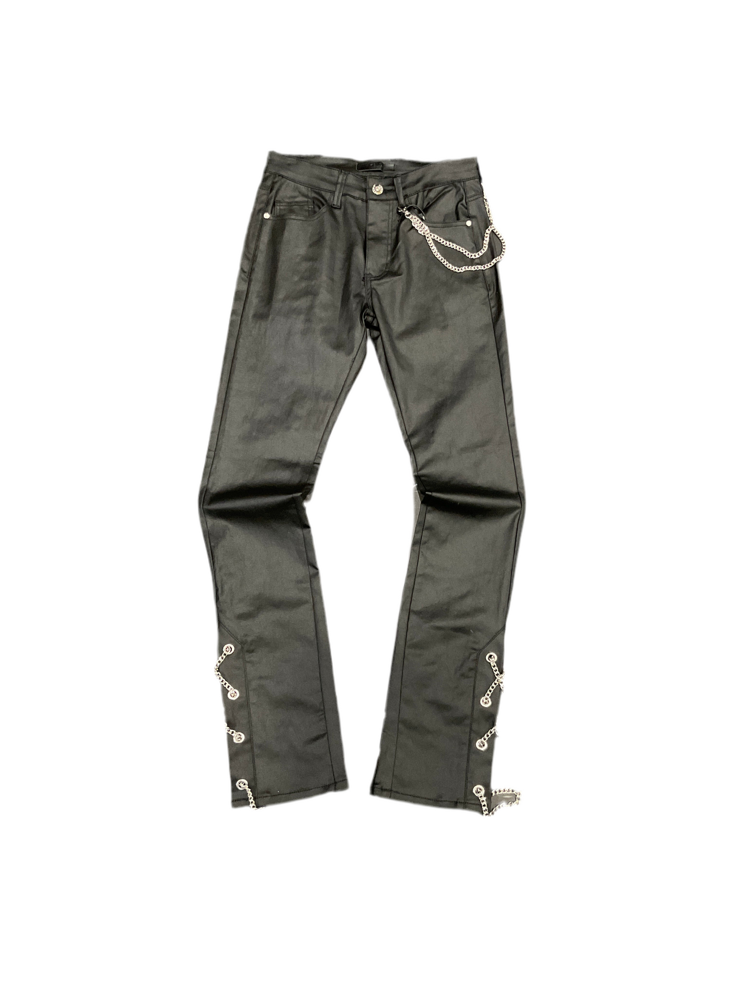 KDNK Black Waxed Pants