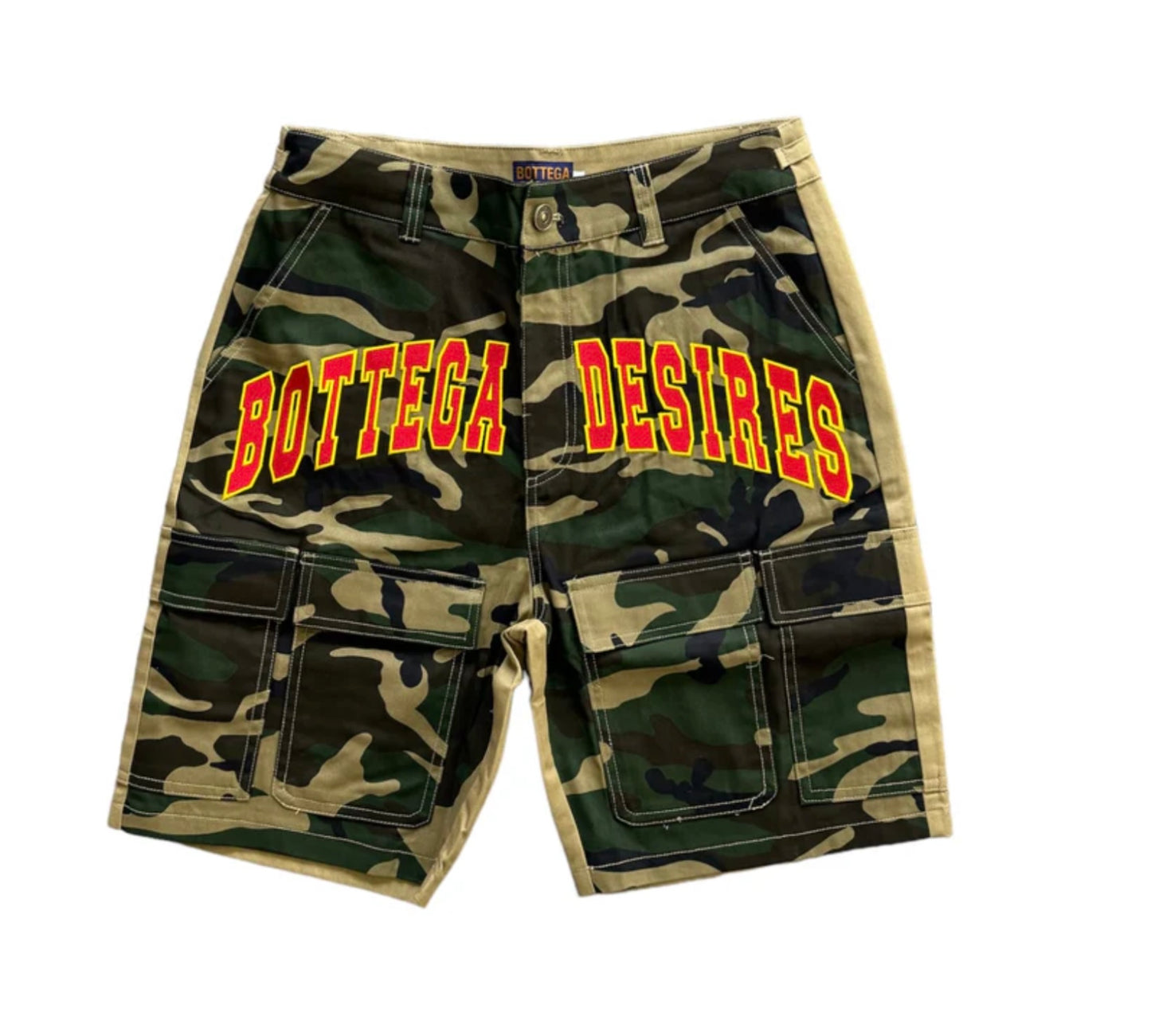 Bottega Desires Camo Shorts