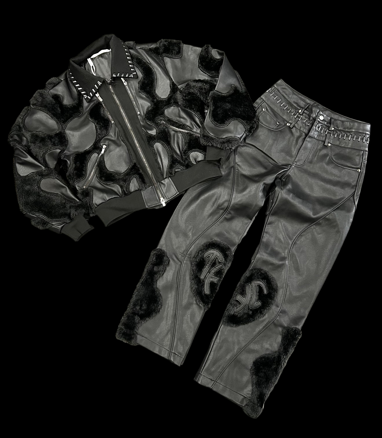 Hideout Faux Fur Leather Suit