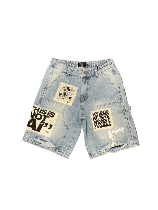 Mixed Emotions Denim Shorts (Light Wash Blue)
