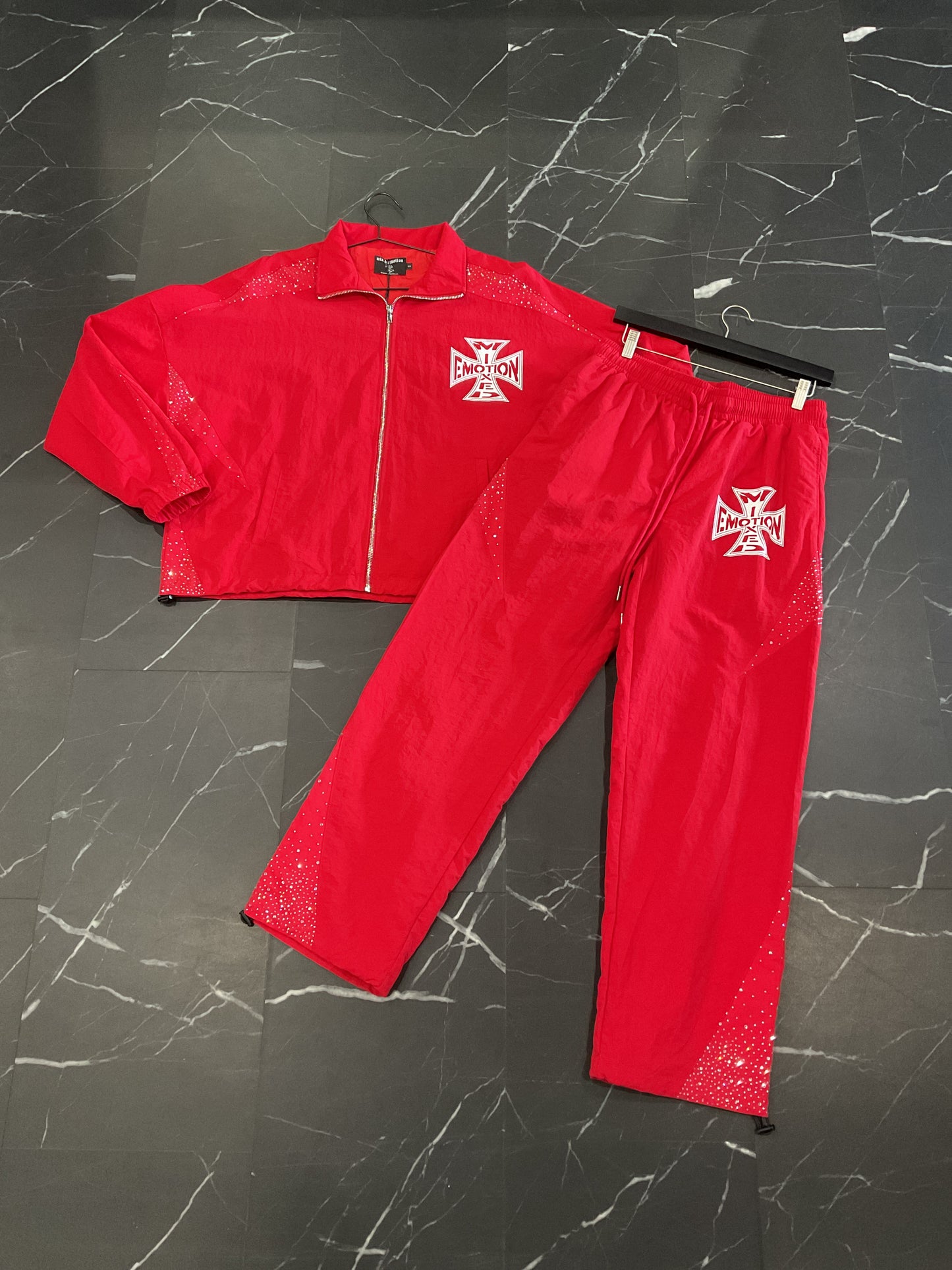 Mixed Emotions Red Nylon Set
