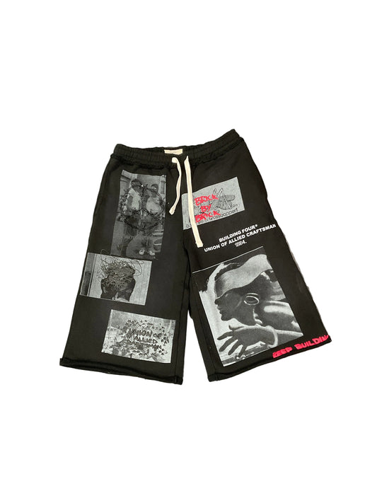 BLDG4. Black Palace Sweat Shorts