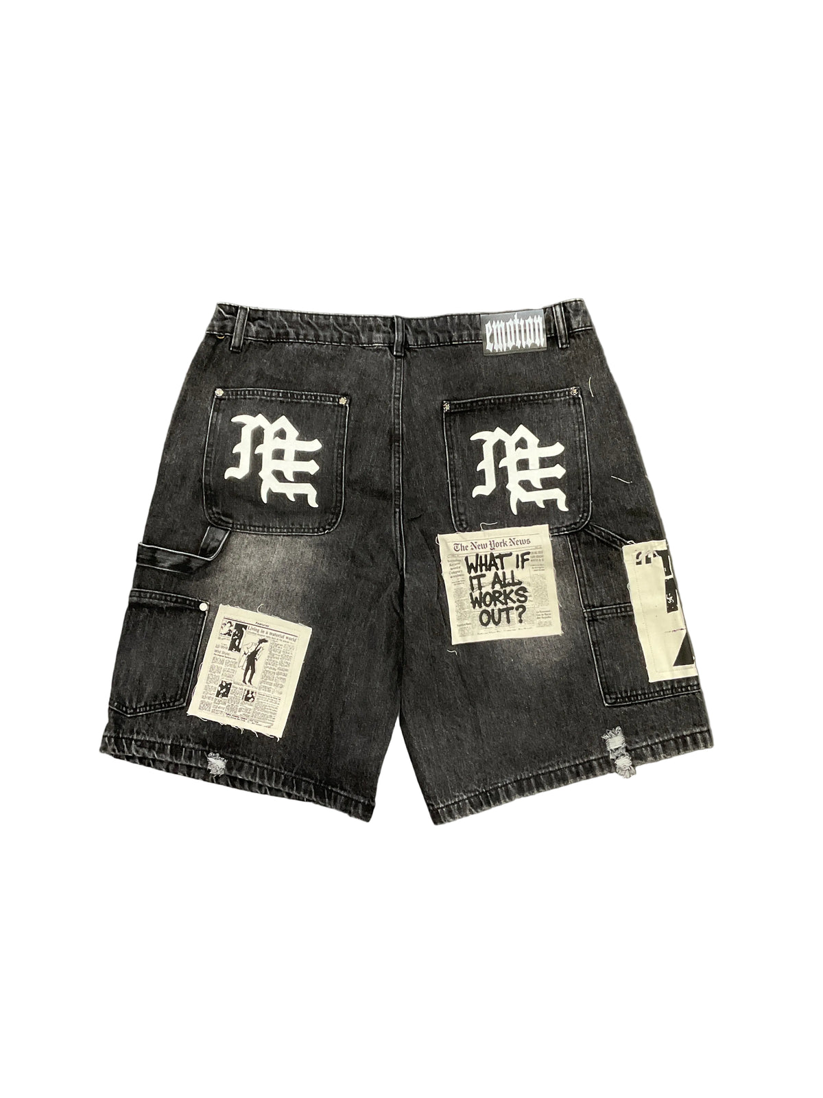 Mixed Emotion Denim Shorts (Black)
