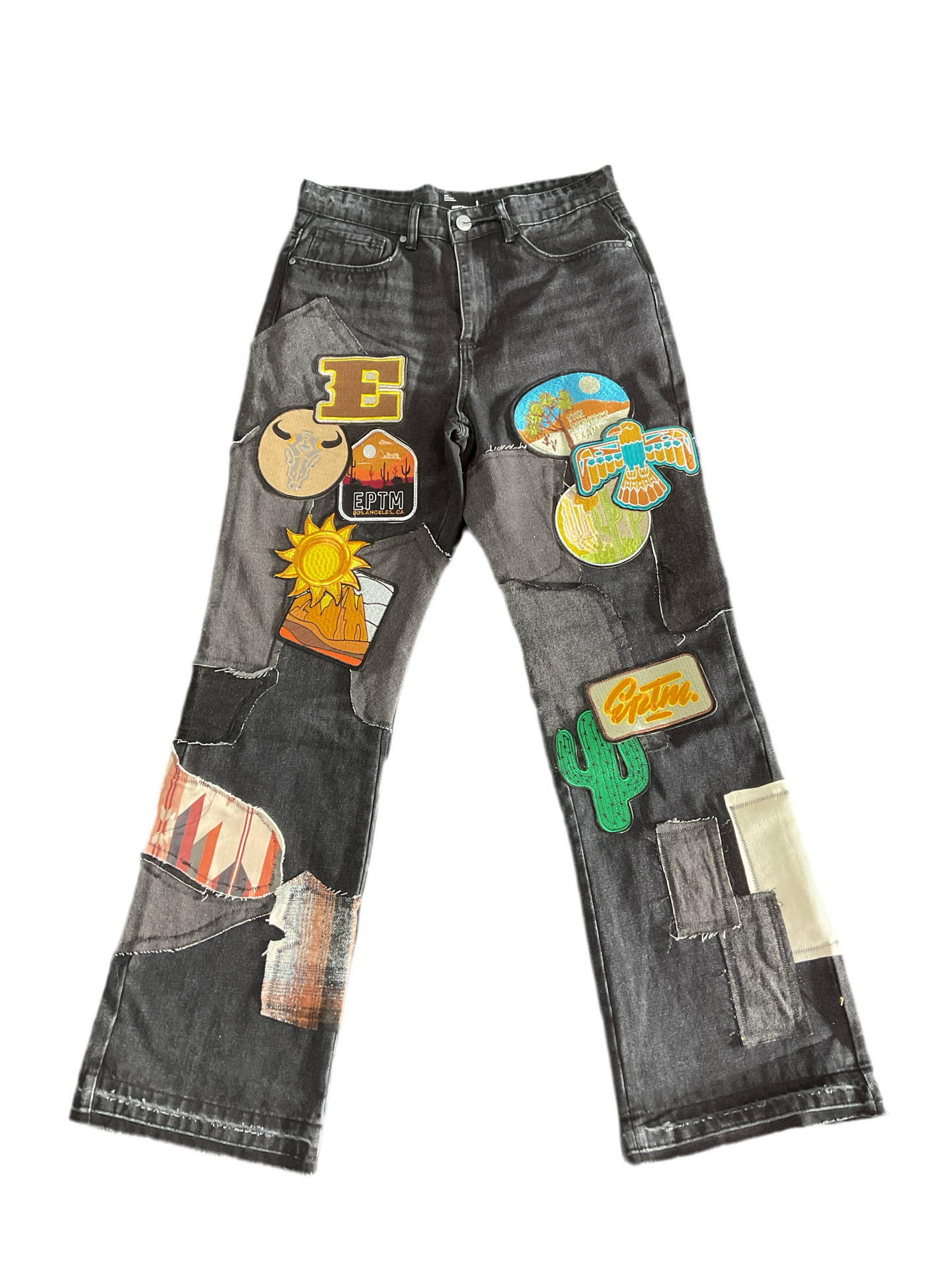 EPTM Black Patchwork Denim