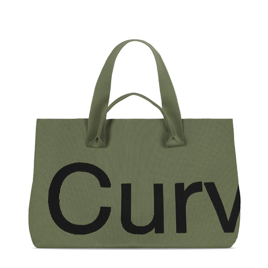 Curve Knit Olive/Black Two Tone Tote Bag