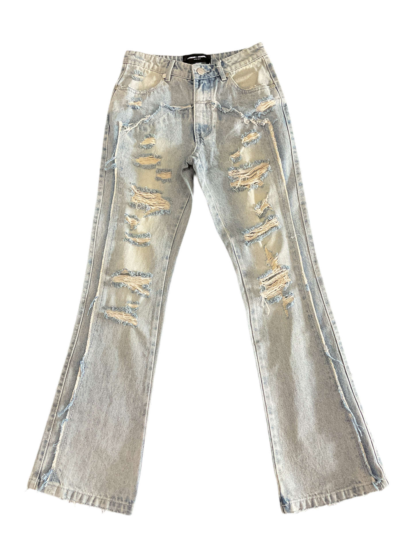 Homme Femme Rip Denim