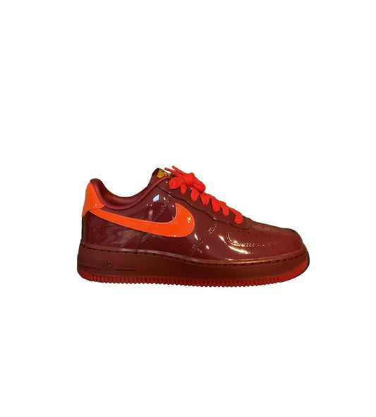 Nike Air Force 1 Patent Leather Dark Team Red Safety Orange