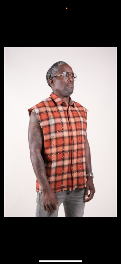Rhinestone Flannel Orange