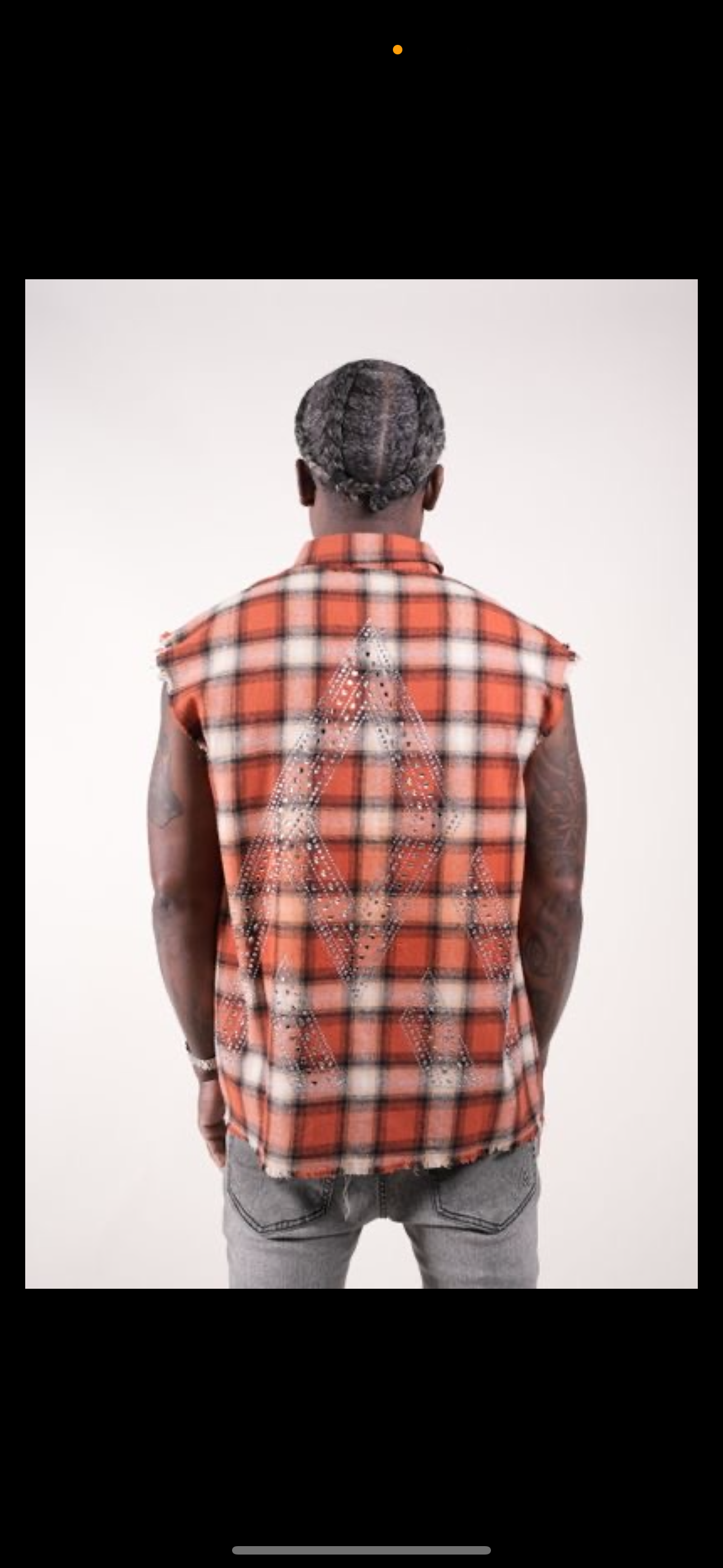 Rhinestone Flannel Orange