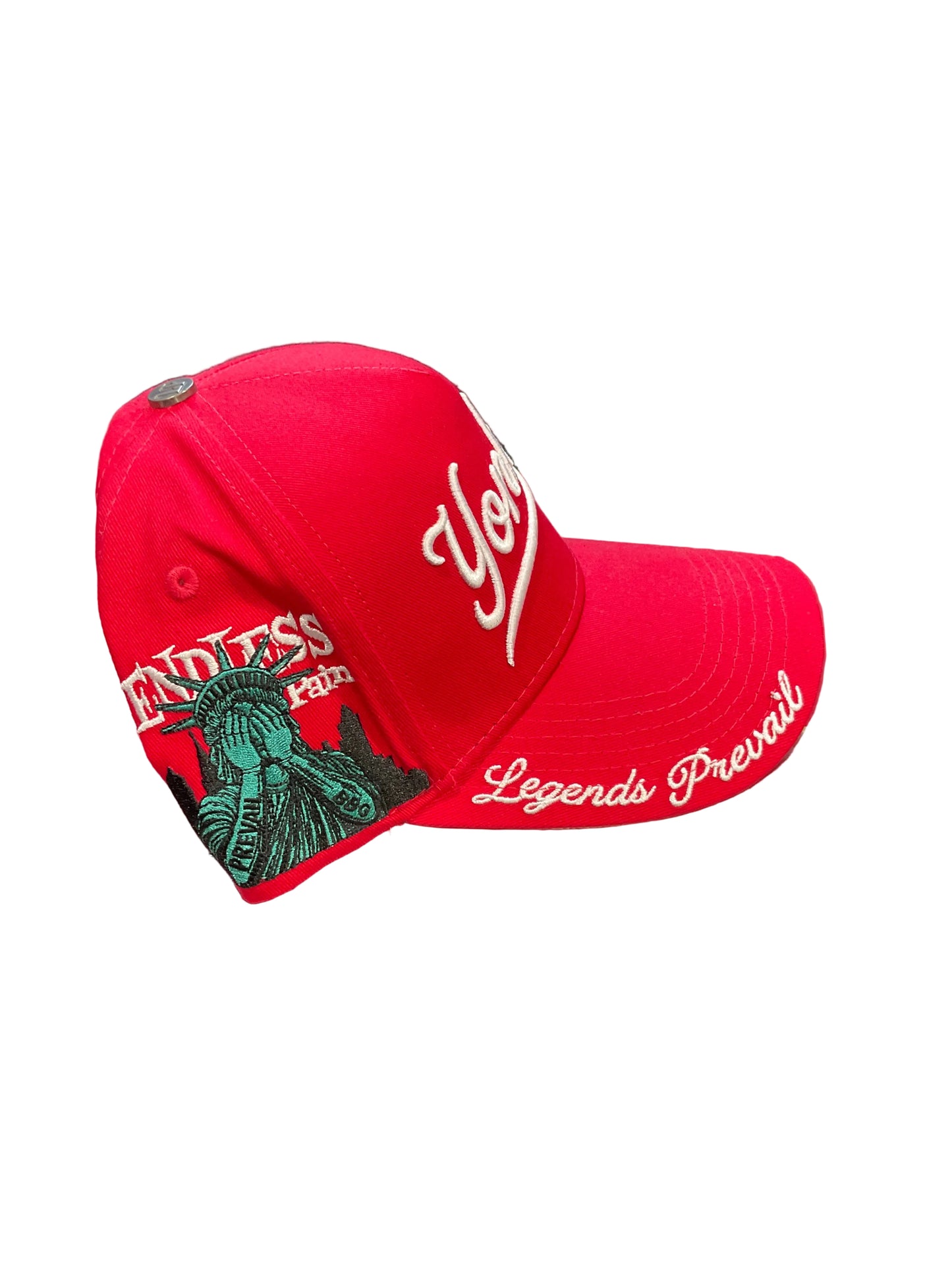 Legends Prevail Yonkers Red & White Hat