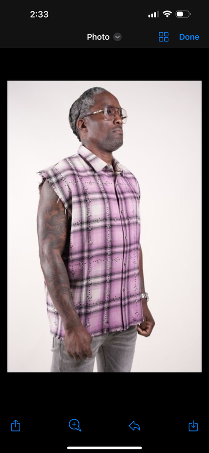 Rhinestone Flannel Purple