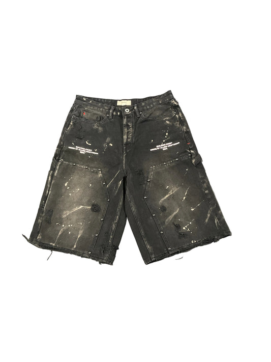 BLDG4. Black Denim Villa Shorts