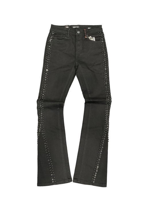 Preme Stacked Flare Black Jeans