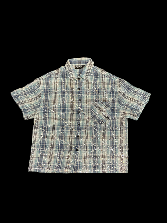 Syndicate Short-sleeve Rhinestone Flannel (Blue)