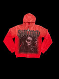 Shattered Hearts Red Zip Up