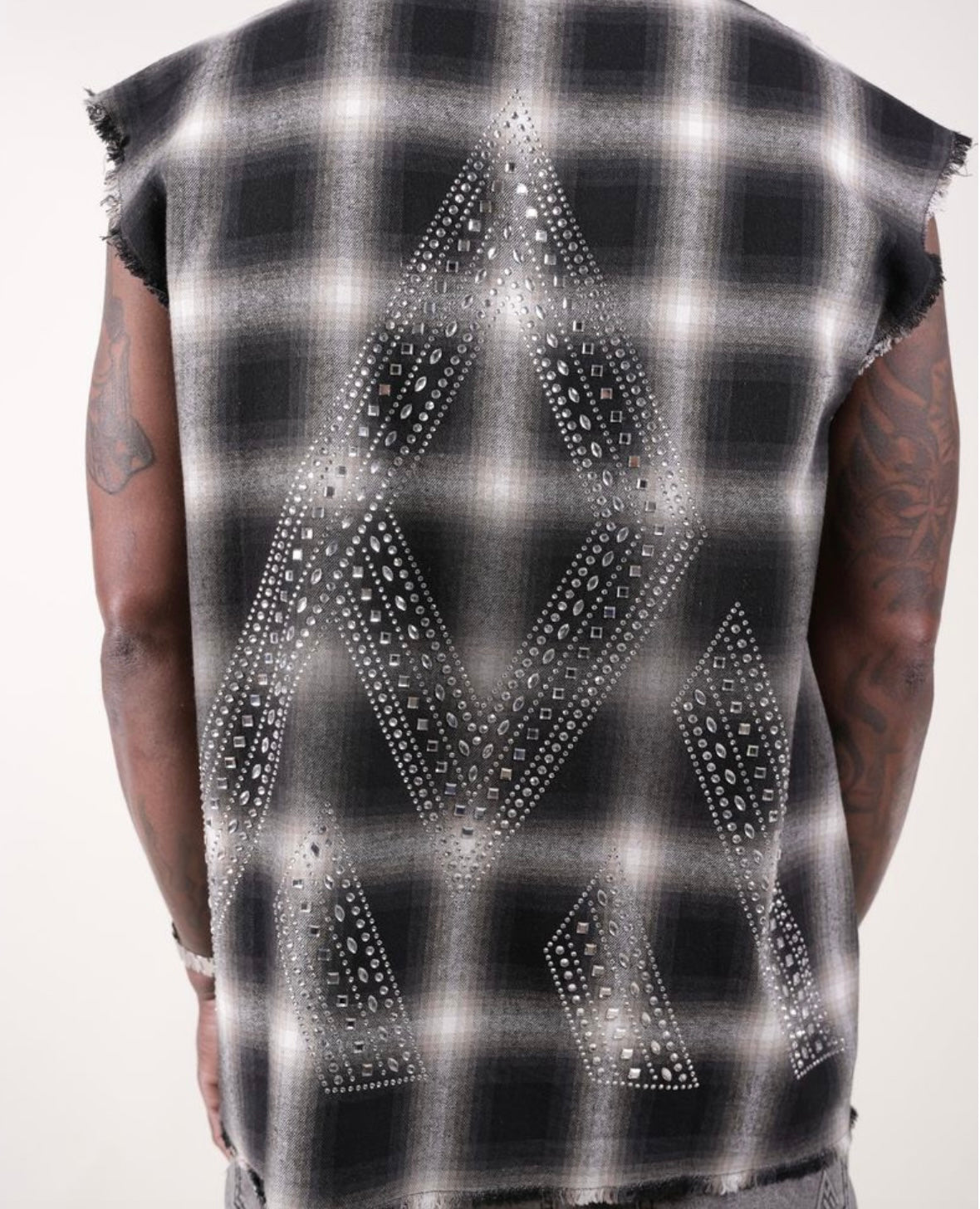 Rhinestone Flannel Black