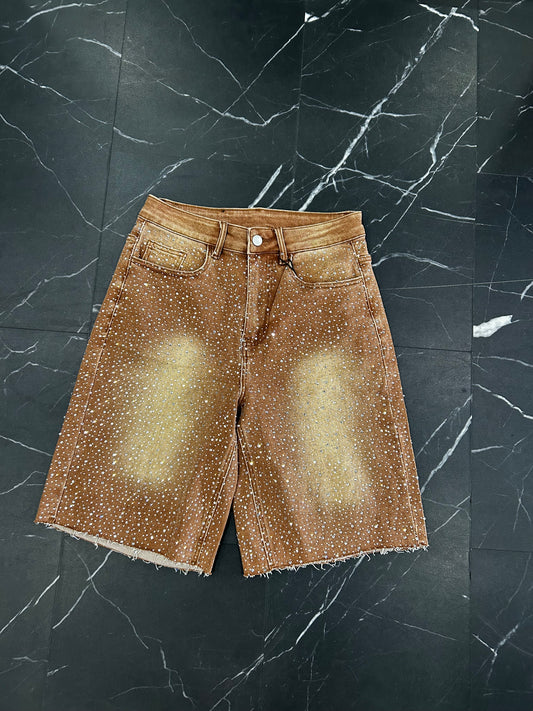 Manaco Brown Rhinestone Shorts