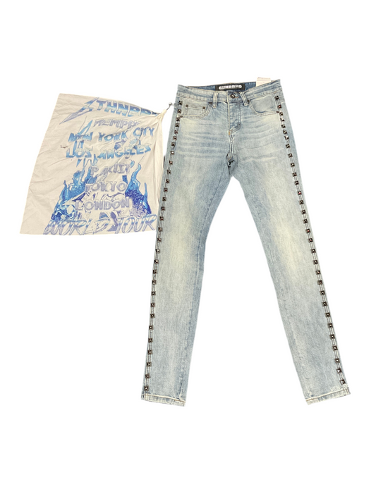 6TH Bro Studded Light Blue Skinny