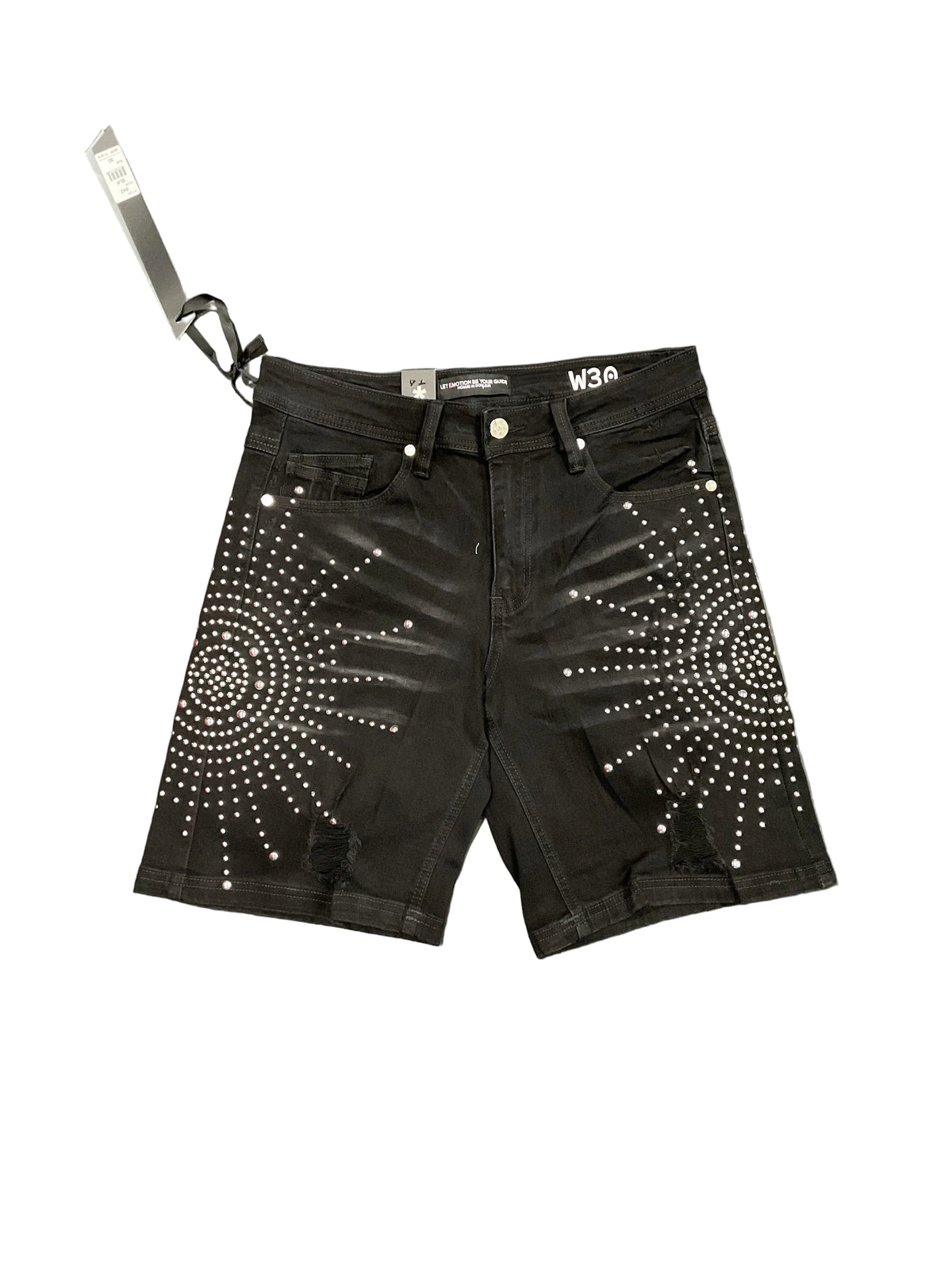 Hudson Black Studded Burst Shorts
