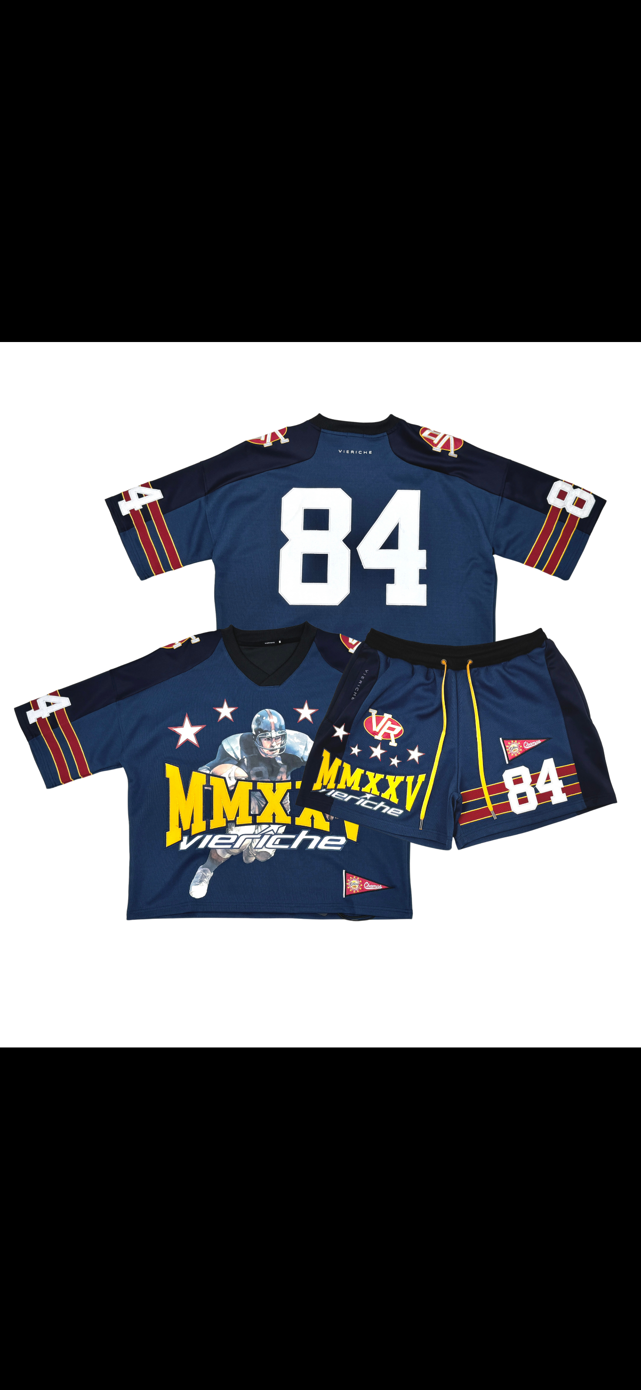 Vie Riche Navy Blue Patchwork Set