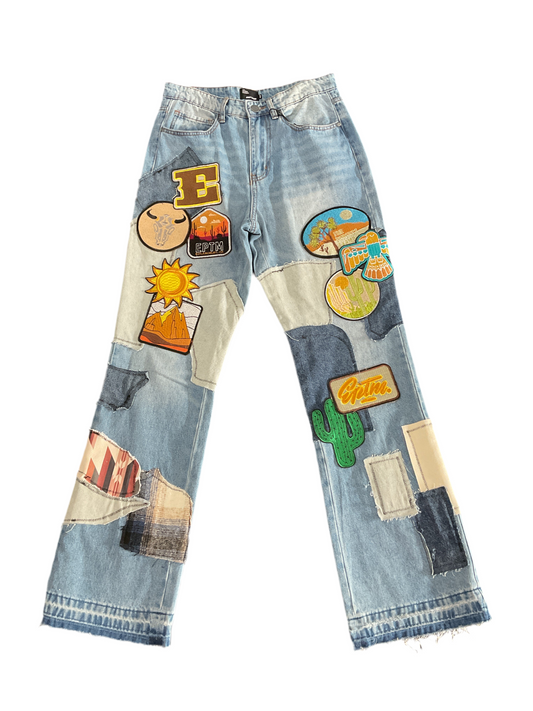 EPTM Light Blue Patchwork Denim