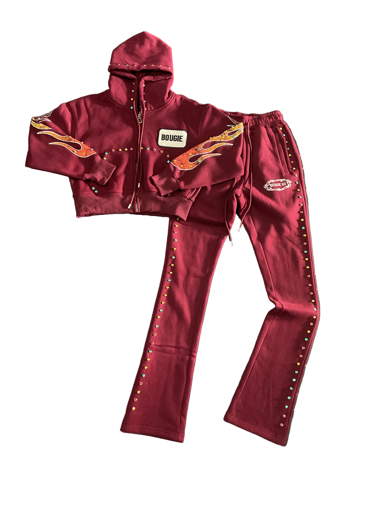 Bougie Dept Burgundy Sweatsuit