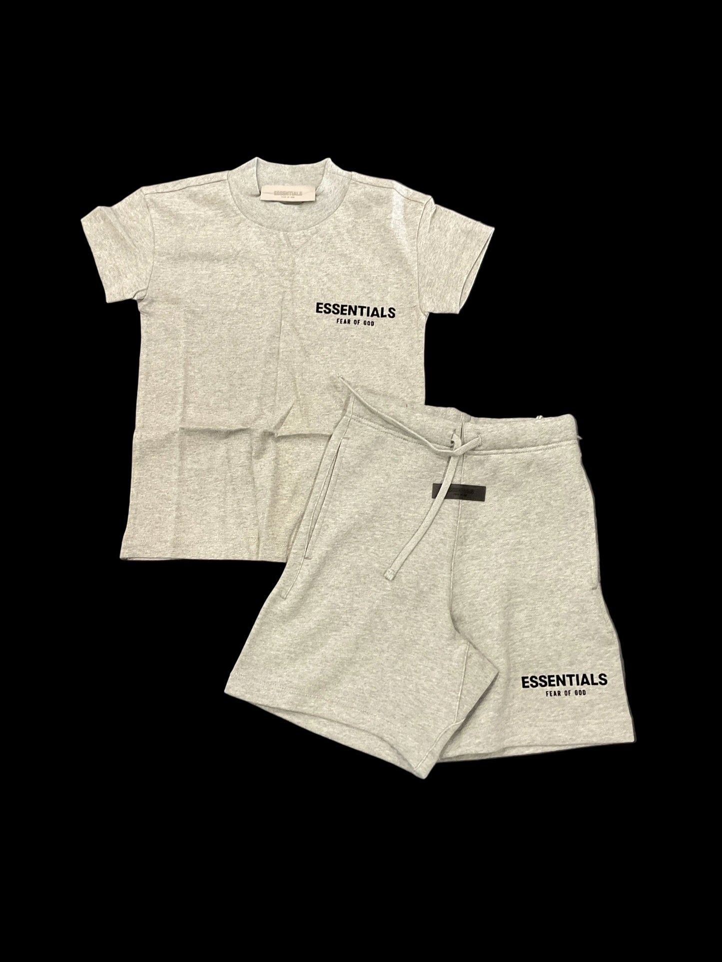 Essential Kids Dark Oat Short Set