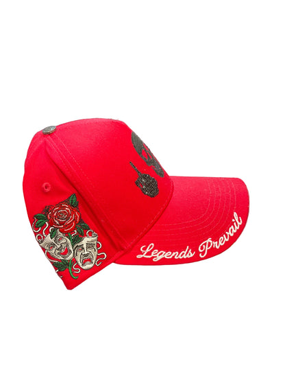 Legends Prevail Skull Red Hat