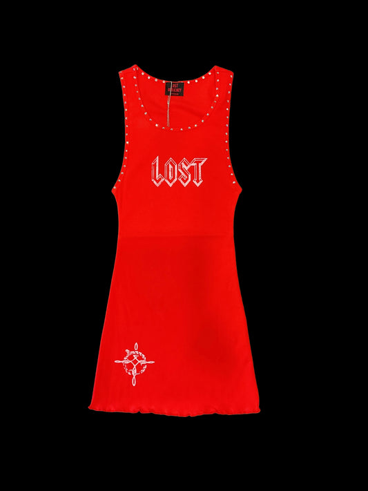 Lost Intricacy Chrome Red Dress