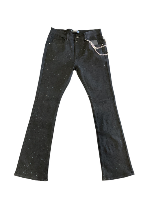 KDNK Black Rhinestone Pants