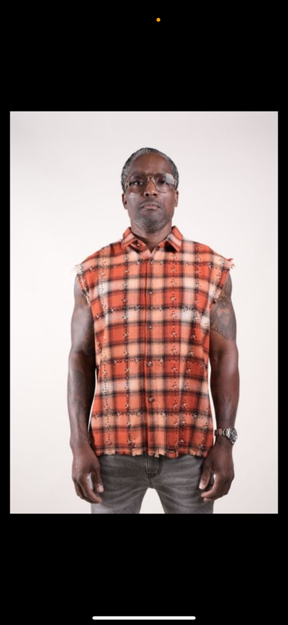 Rhinestone Flannel Orange
