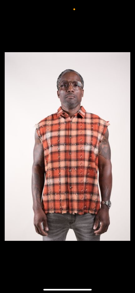 Rhinestone Flannel Orange