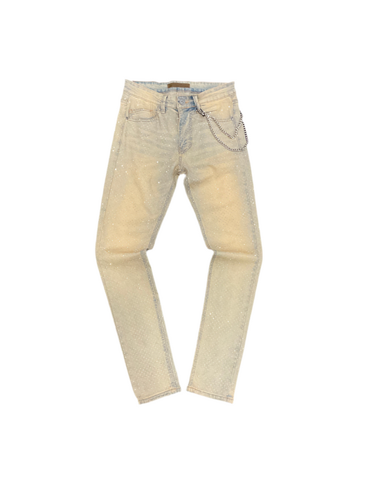 KDNK Blue Rhinestone Jeans