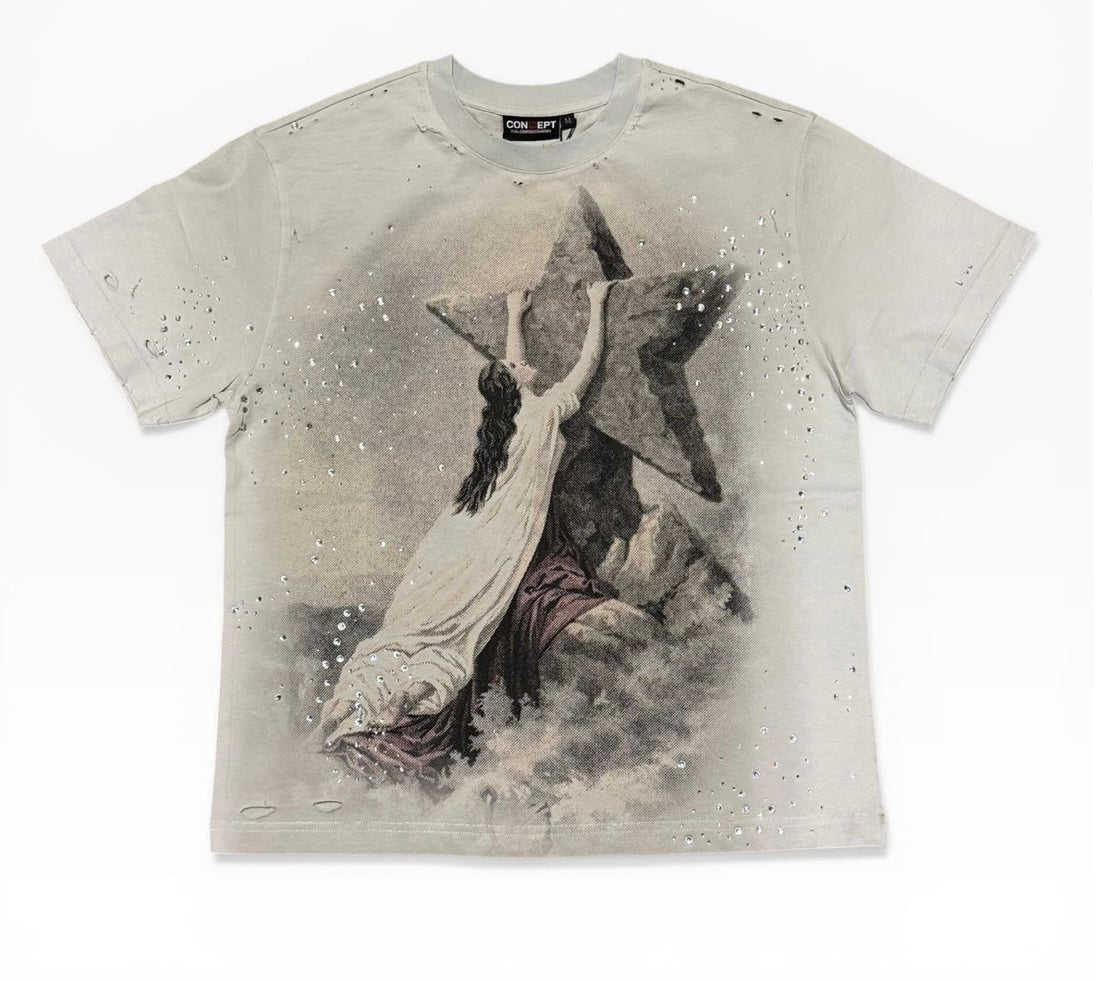 STAR TEE GREY WASH
