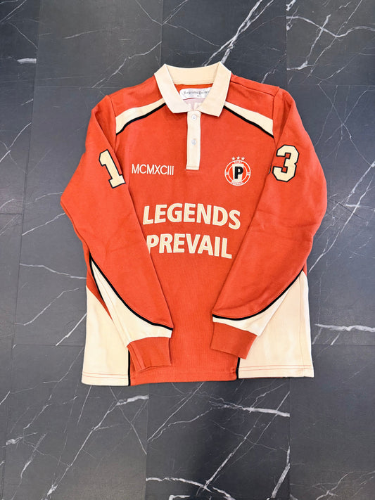 Legends Prevail Rust Red Brown Rugby