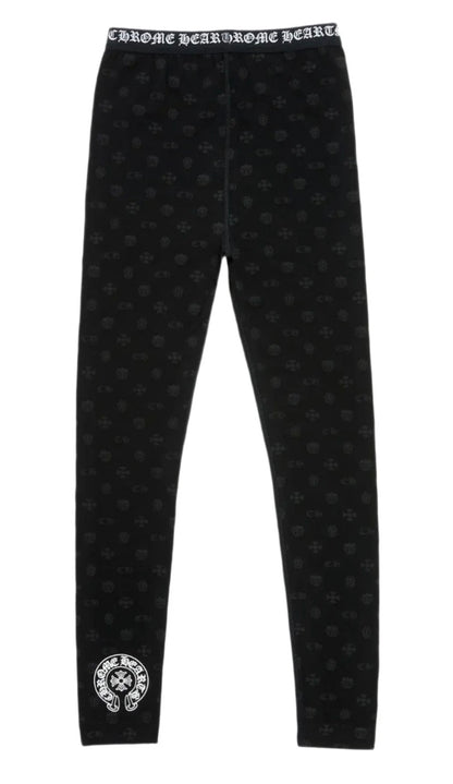 Chrome Heart Horseshoe Monogram Black Leggings