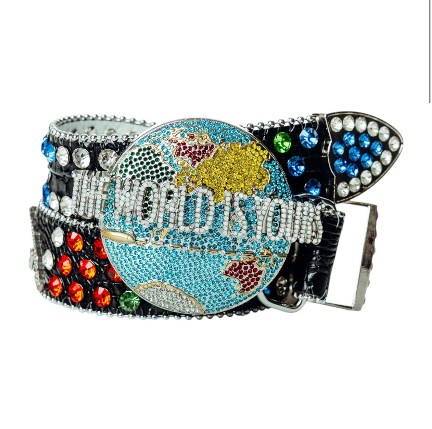 The World Is Yours Rhinestone Belt