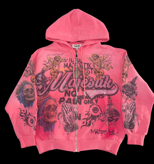 Majestik Pink Zip Up