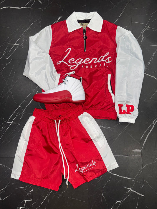 Legends Prevail Windbreaker Set Red/White
