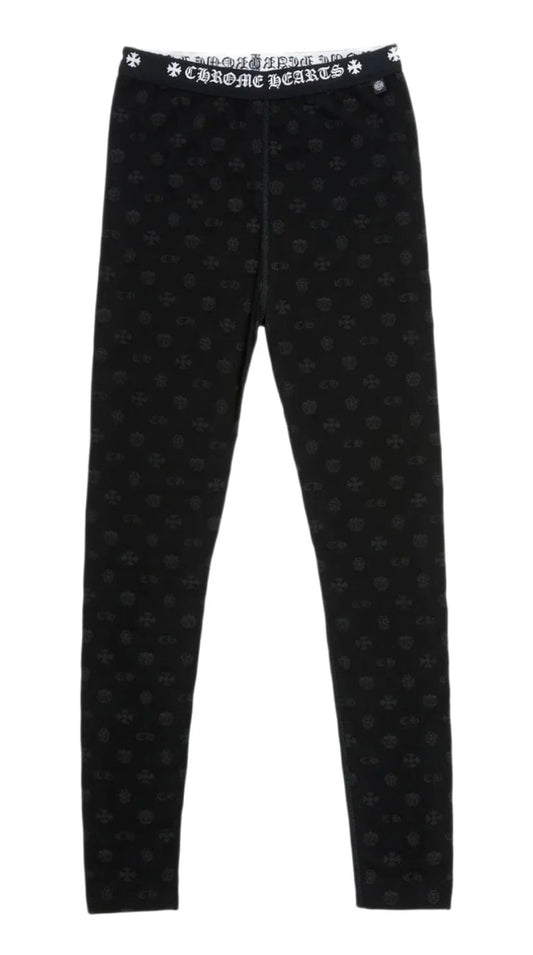 Chrome Heart Horseshoe Monogram Black Leggings