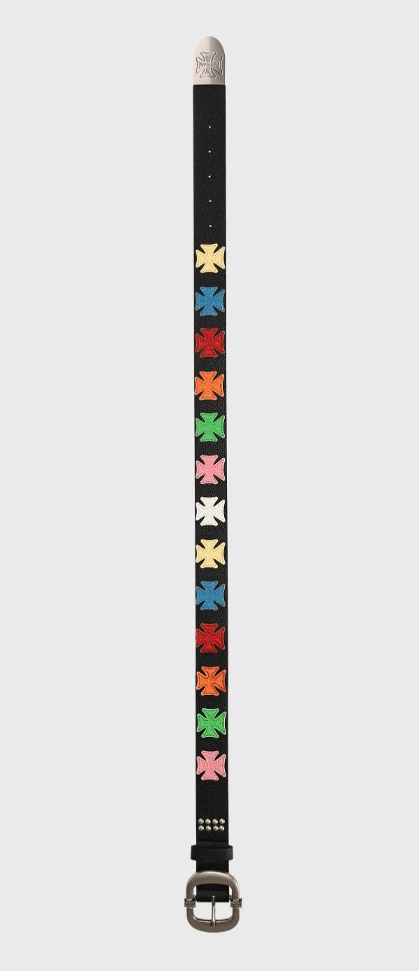 Iron Crest Patch Belt Black & Multi Color