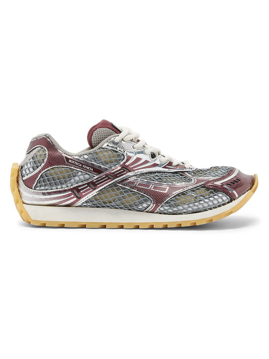 Burgundy bottega  veneta sneakers