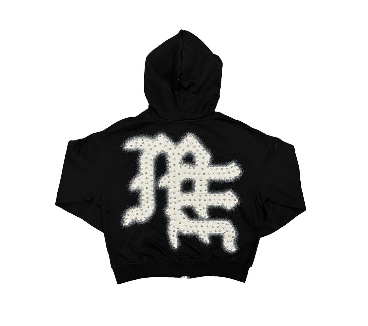 Mixed Emotion Black End Rhinestone Hoodie
