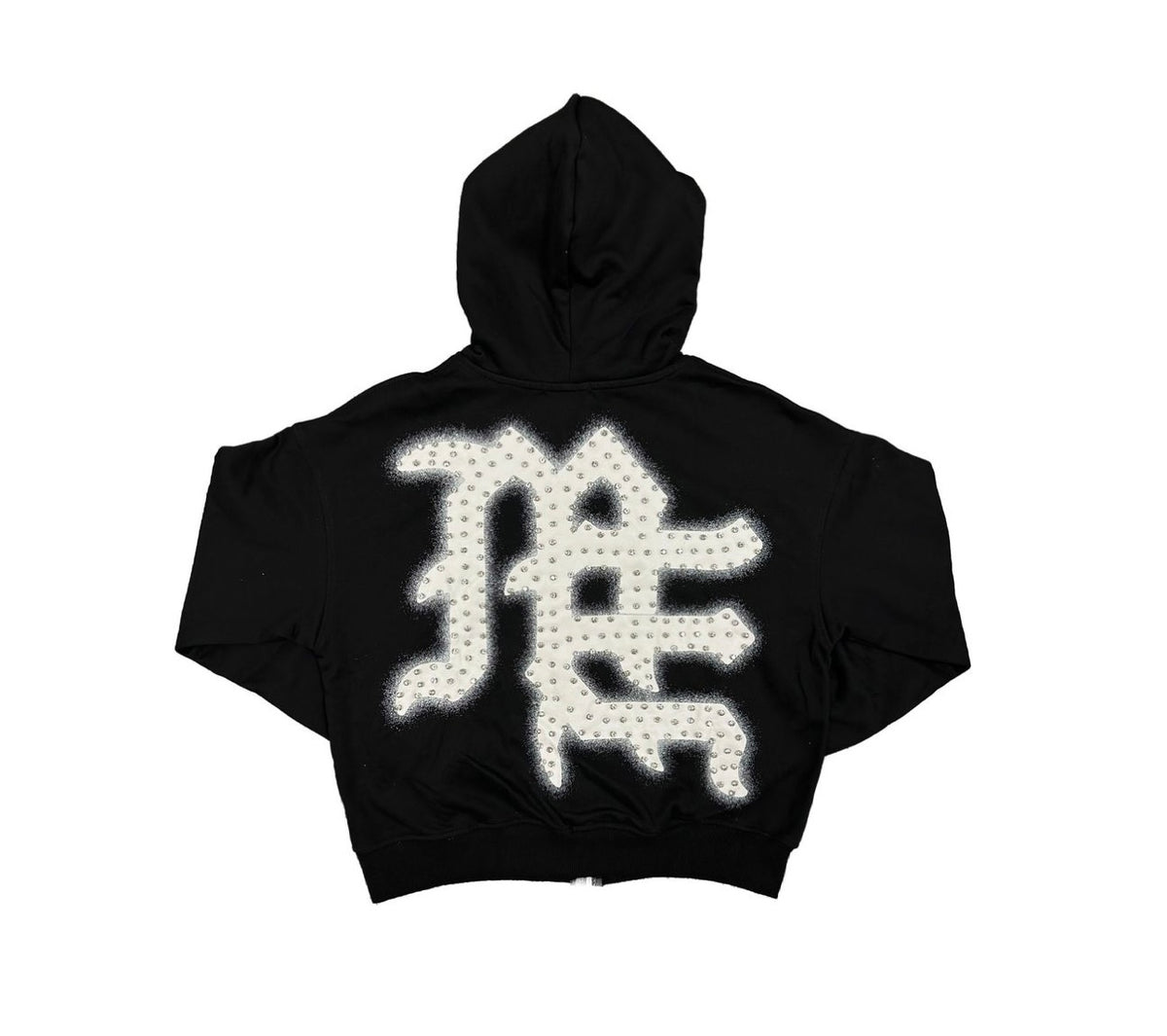 Mixed Emotion Black End Rhinestone Hoodie