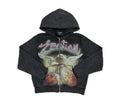 Mixed Emotion Acid Wash Rhinestone Hoodie