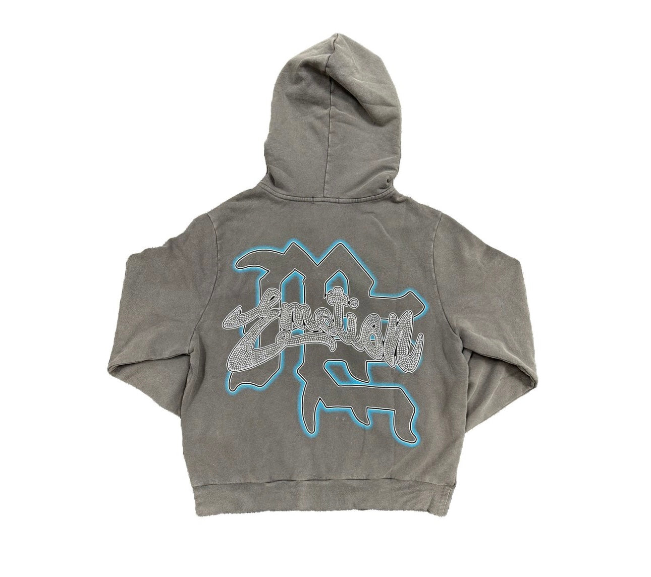 Mixed Emotion Grey Rhinestone Hoodie