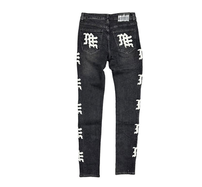 Mixed Emotion Monogram Black Denim